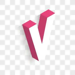 立体英文字母v图片