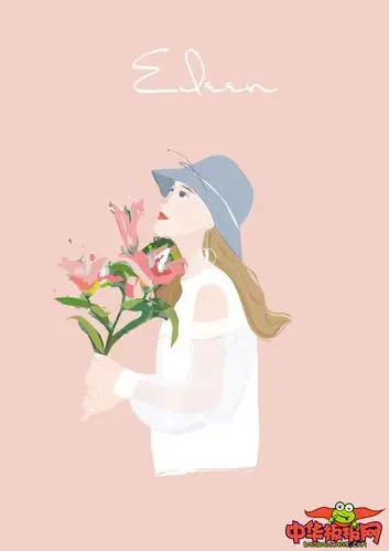 手绘插画清新森系人物,森系文艺手绘插画女