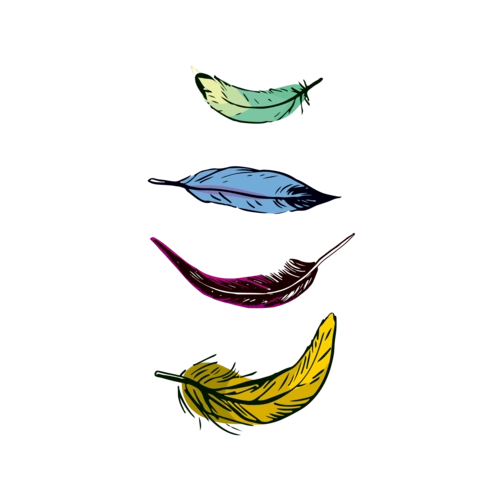 手绘卡通彩色羽翼羽毛图片