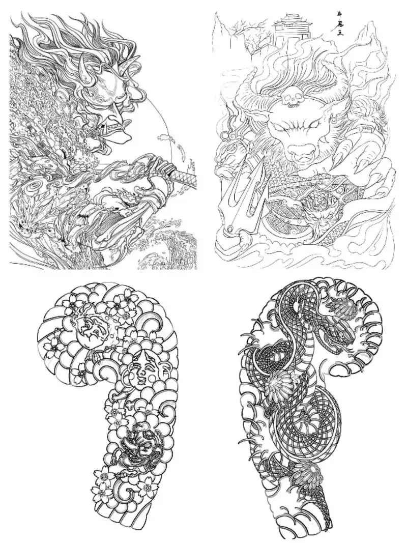 纹身图案手稿 #防水纹身贴 #纹身手稿 #成都纹身 #花臂 - 抖音