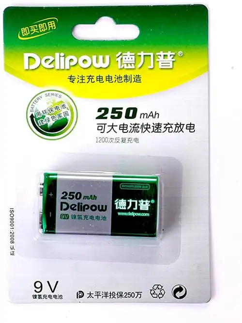 delipow 德力普 镍氢 9v 充电电池 大容量 九伏充电电池 250毫安 电池