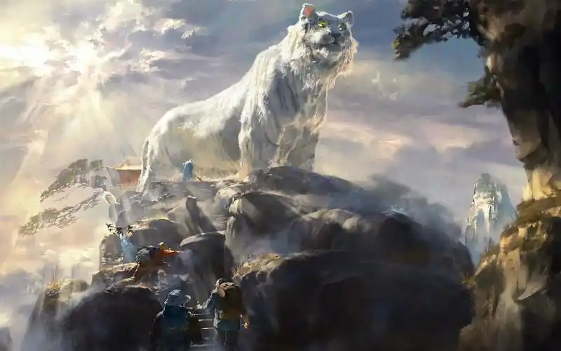 wallpaperengine自制动态壁纸山海有灵白虎byb站xision