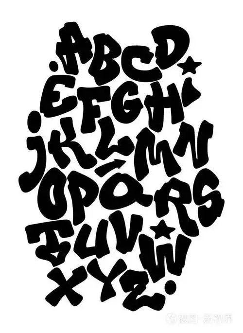 涂鸦手字母表. 矢量fon插画-正版商用图片172w9k-摄图新视界