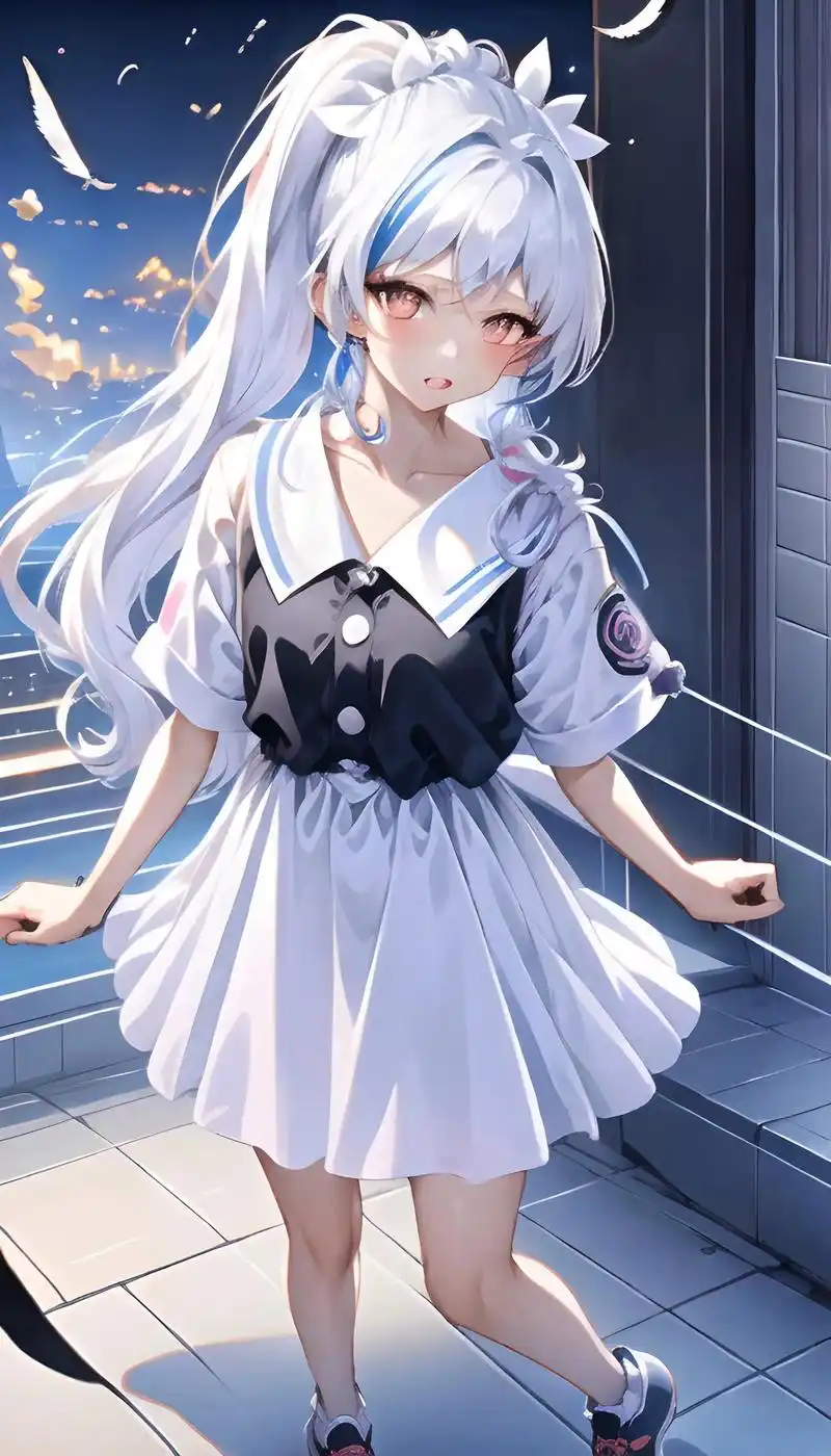 原创二次元白发少女