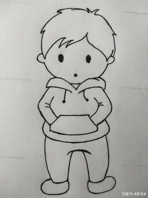 如何画一个充满浪漫的帅气男生简笔画?