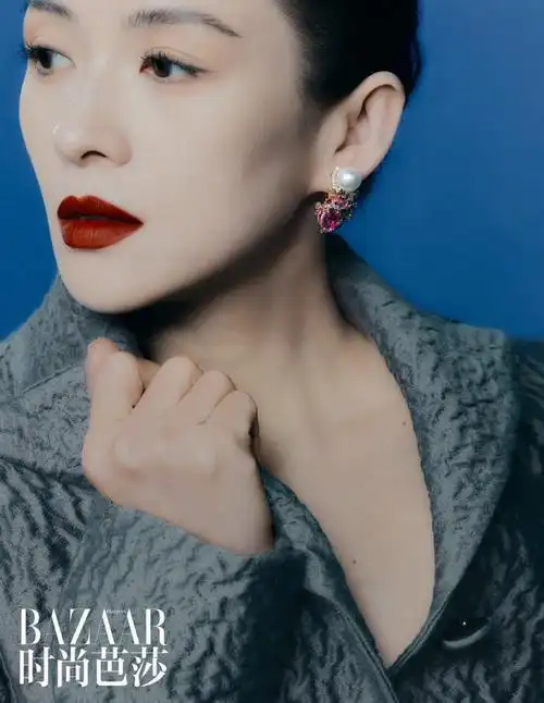 时尚芭莎五月刊##章子怡芭莎高定油画感封面##章子怡五月芭莎付定