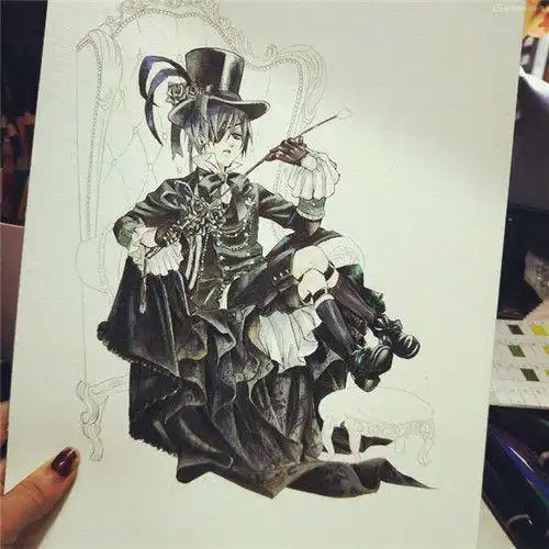 动漫人物如此难画,看大神一步步画出生动黑执事!