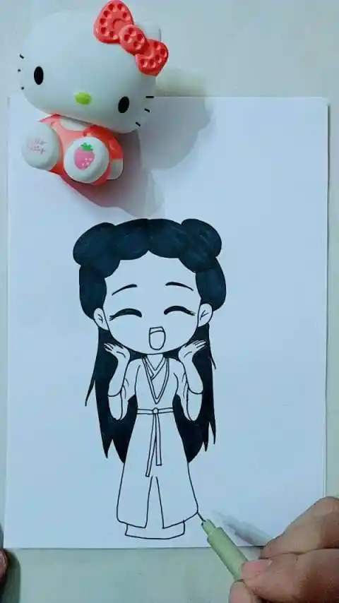 画q版花千骨可爱简笔画