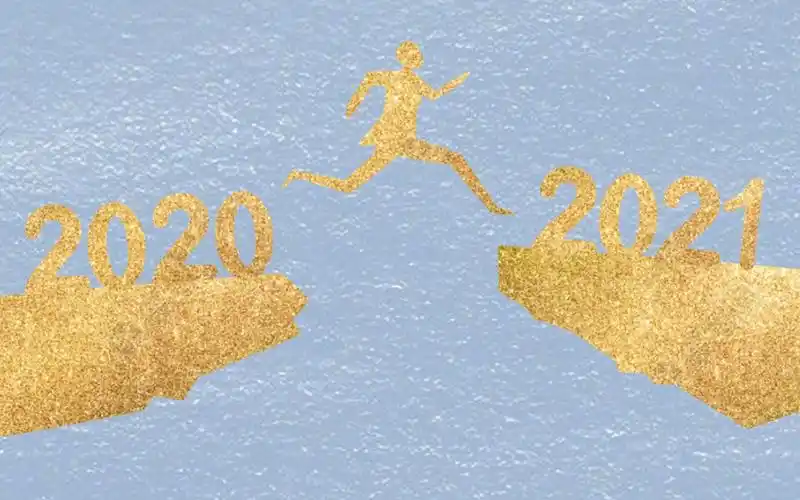 跨越2020,迎接2021的创意背景图