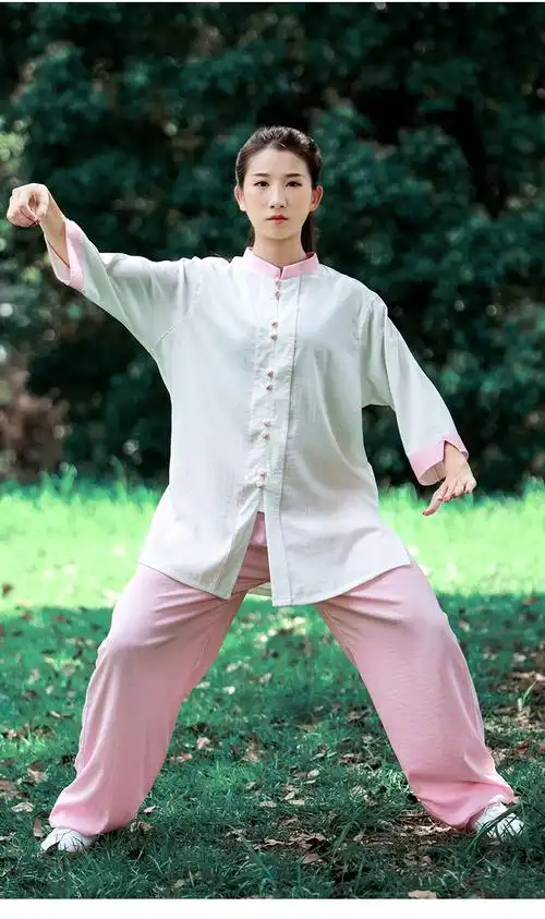 太极服夏季七分袖试穿都自留七分袖太服女夏季薄款棉麻太拳练功服装羽