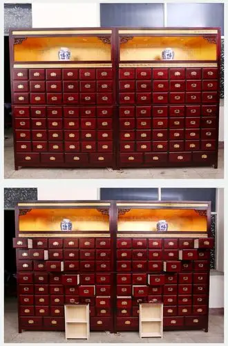 仿古实木药柜全木质中药橱药斗药店中医配药柜实木药斗药柜中药柜