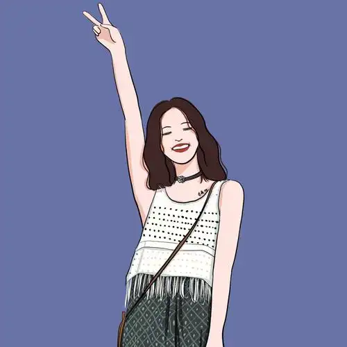 插画头像来给生活比个耶70