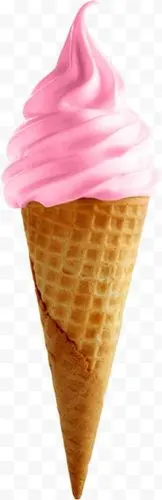 粉色草莓甜筒