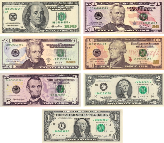 美元纸币上的人物头像最大面额不是总统华盛顿