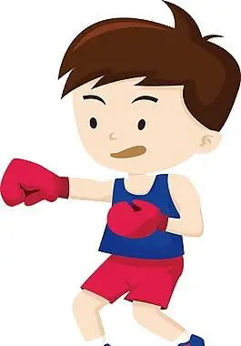 卡通人物拳击png元素