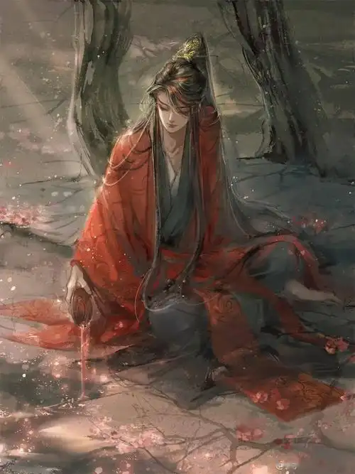 帅气的红衣小哥哥壁纸_古风