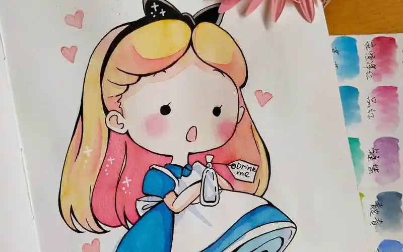 超简单的q版人物水彩画 水彩q版超萌人物手绘