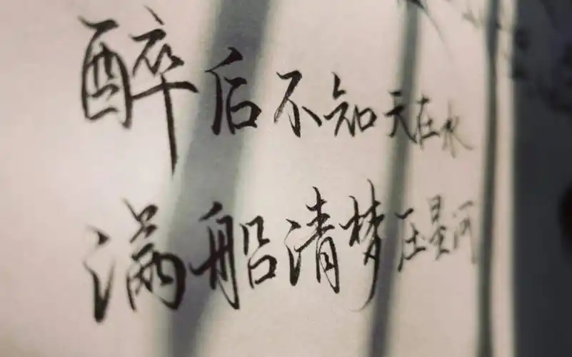 【手写】醉后不知天在水,满船清梦压星河