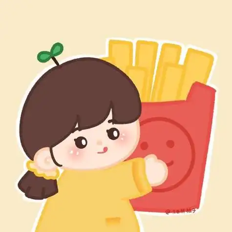 吃货女孩闺蜜小头像画师:一只白胖柚子