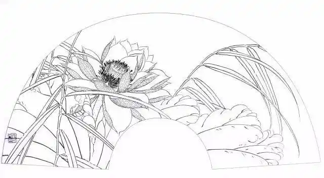 吉祥寓意花鸟白描_绘画