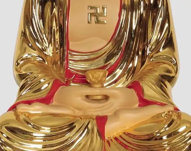 包邮镀金佛像批发阿弥陀佛佛像摆件肤色带彩绘树脂工艺品摆件批发