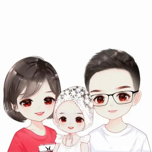 接受平凡,全家福微信头像,一家三口,四口亲子照