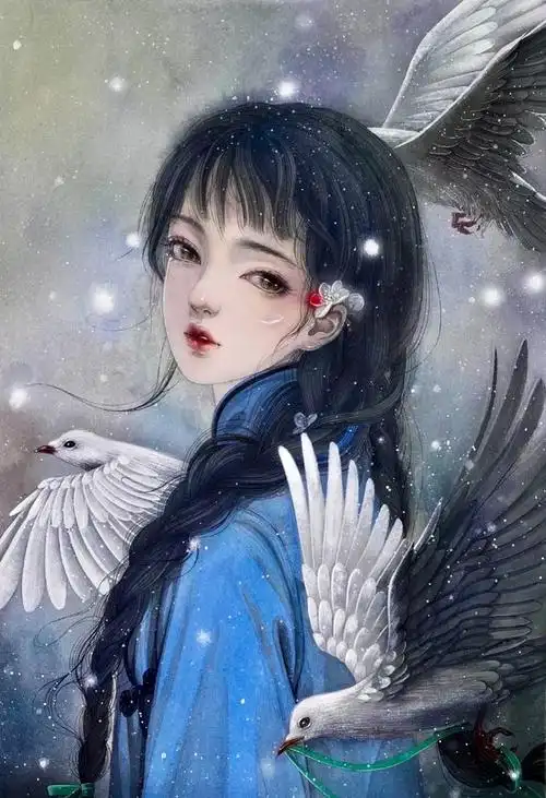 古风动漫少女壁纸,满眼醉意,山河皆你