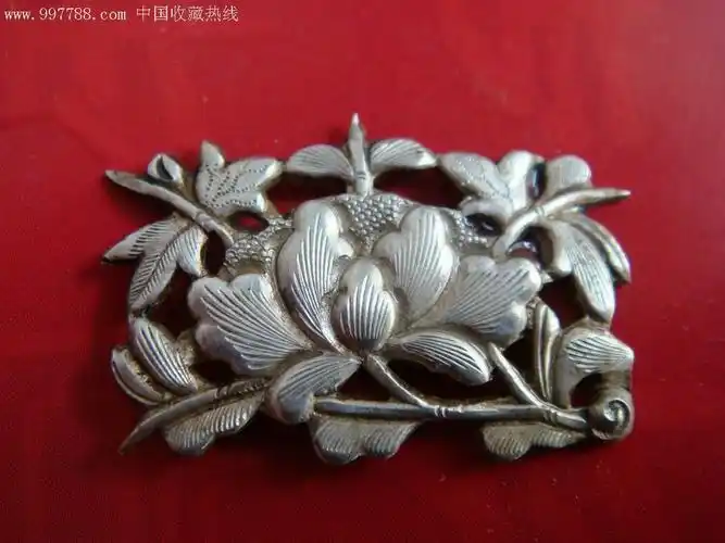 清代富贵牡丹花银饰件-价格:1元-au3058455-其他银器-拍卖-中国收藏热
