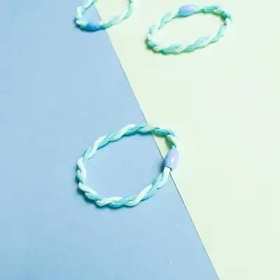 121旋转缠绕嫩嫩绿色像糖一样的头绳皮筋儿一根