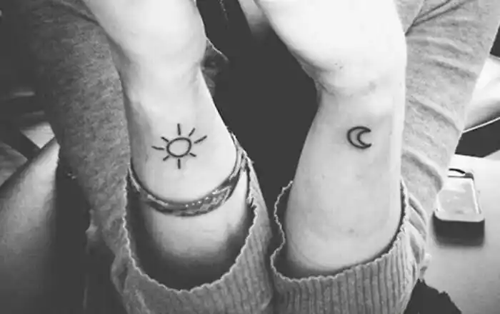 情侣之间日月对称组合纹身图案(3/7)