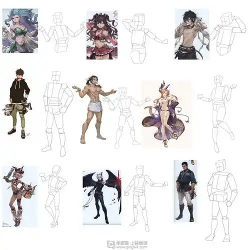 人体体块练习站姿