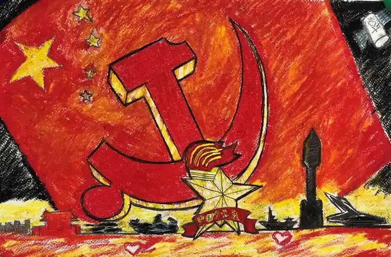 用色彩点燃爱国情怀——小学美术课堂"喜迎建党100周年"主题绘画作品