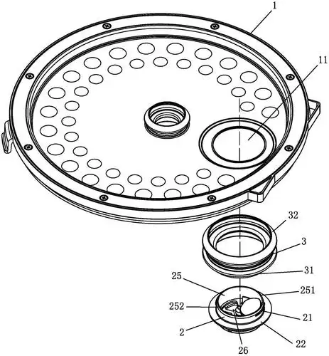 一种具有可拆卸排气阀组件的电饭煲