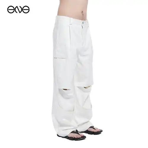 collection 王鹤棣明星同款 limited eng 复古宽松牛仔长裤 - 男装