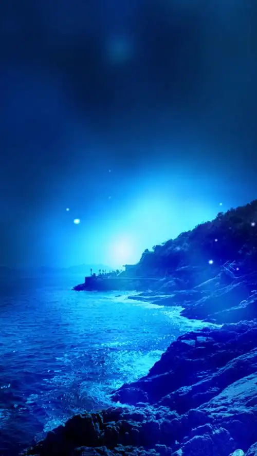 大气蓝色海岸背景