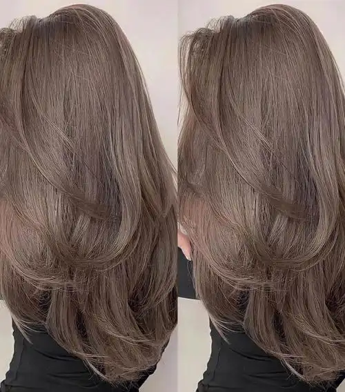 茶棕色染完直接显白两个度2021女生发色