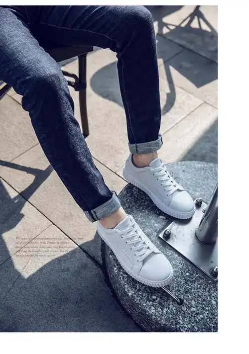 qma新款2017新款厚底小白鞋男韩版潮流男鞋子白色低帮鞋百搭白板鞋男