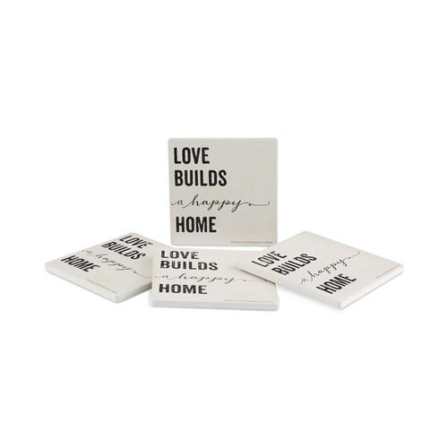 thirstystone|love builds a happy home 4-pc. coasters set