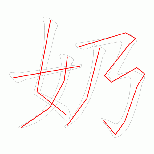 国字奶的笔顺5画