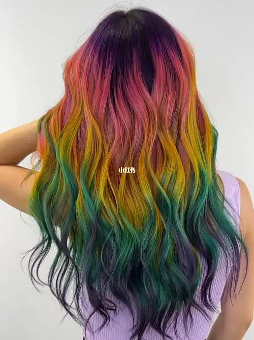 纽约美发渐变染发彩虹发色个性发型潮色