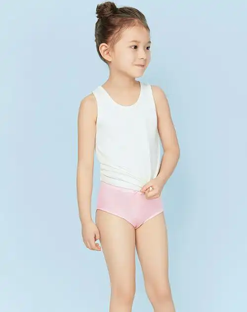 爱慕儿童内裤棉氨纶中腰女童三角内裤宝宝女孩纯色短裤头ak122m82