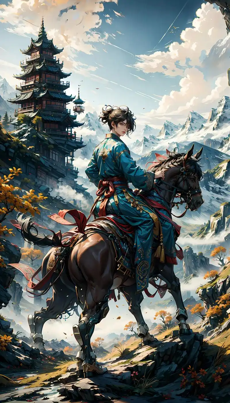 第一集 山海经·骑马少年#ai绘画 #古风 - 抖音