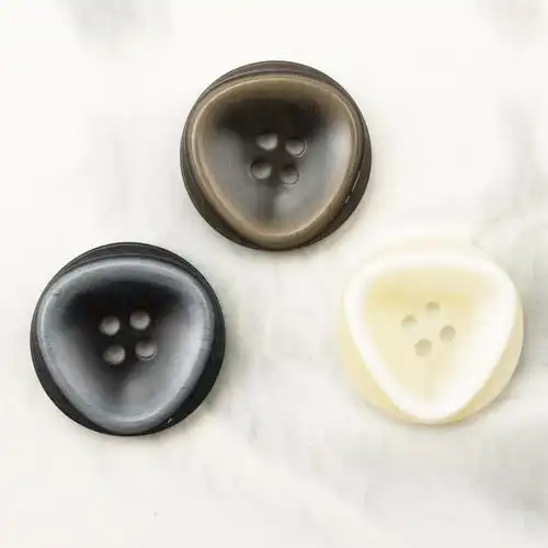 木纹复古圆形三角异型扣四眼树脂手缝扣子毛呢大衣风衣外套纽扣