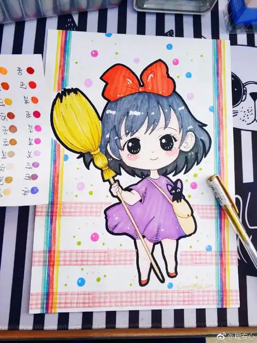 儿童卡通人物初级动漫人物画分享作者见图色彩的丰富搭配让画面看起来