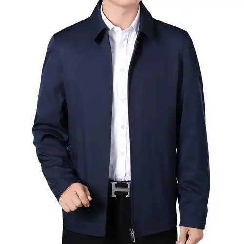 恒源祥男士夹克外套休闲2020新款男装翻领夹克男中年爸爸装上衣