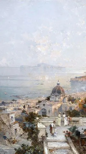 分享一些很喜欢的蓝色系古典油画壁纸97