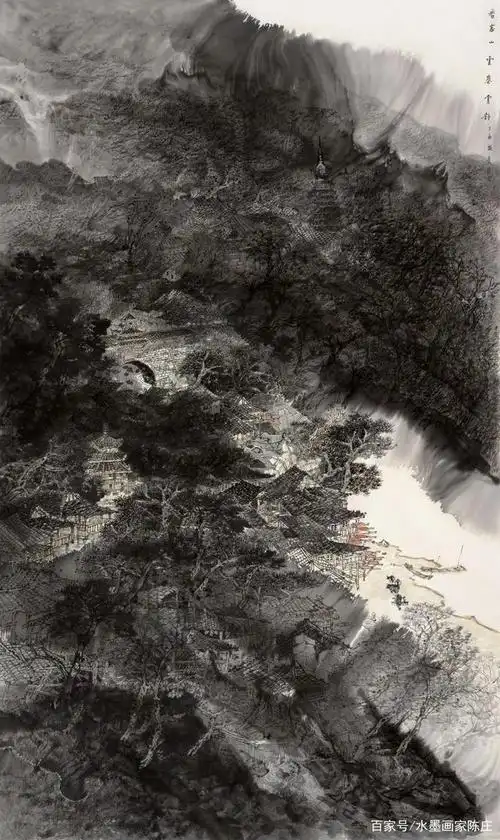 黄戈山水画,大写意,大泼墨,云蒸霞蔚的美妙世界