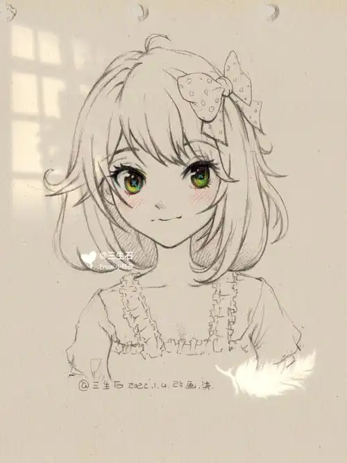 齐肩短发女孩改一张画吧带步骤附原图