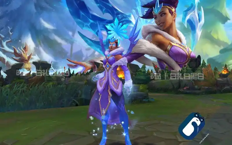 【英雄联盟】冬季仙境 卡尔玛 t3冰雪节限定皮肤展示 扇子妈