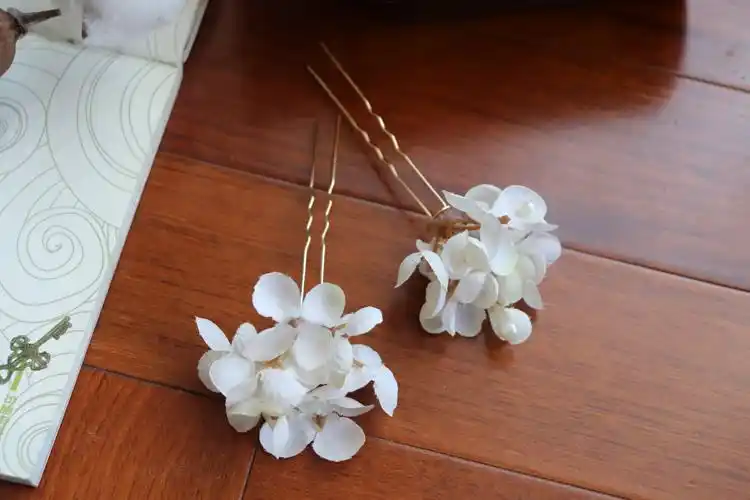 汉服绢花发夹珍珠发簪子发饰古装新娘花朵头饰古风拍照影楼写真